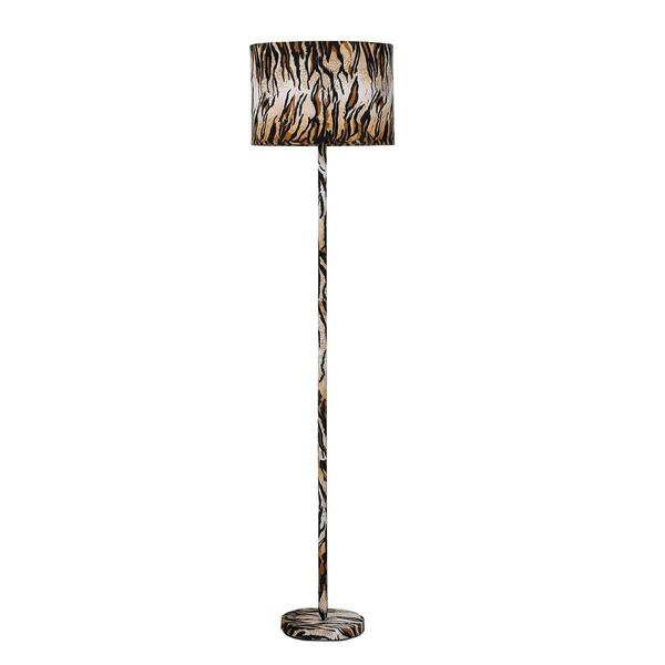 Estallar 59 in. Modern Faux Tiger Floor Lamp, Beige, Black & Brown ES3101623